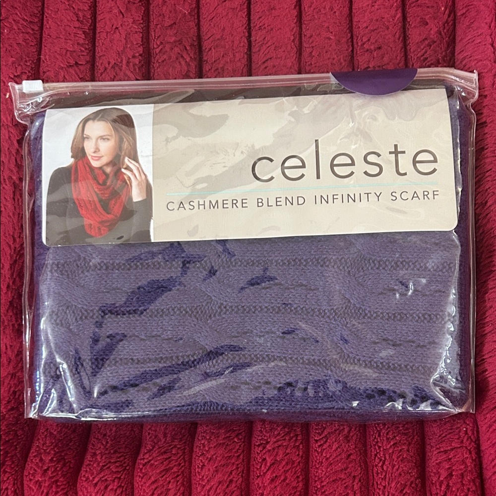 Celeste Cashmere Blend Infinity Scarf in Deep Purple